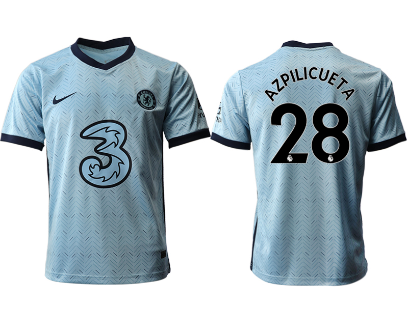 Men 2020-2021 club Chelsea away aaa version #28 Light blue Soccer Jerseys->chelsea jersey->Soccer Club Jersey